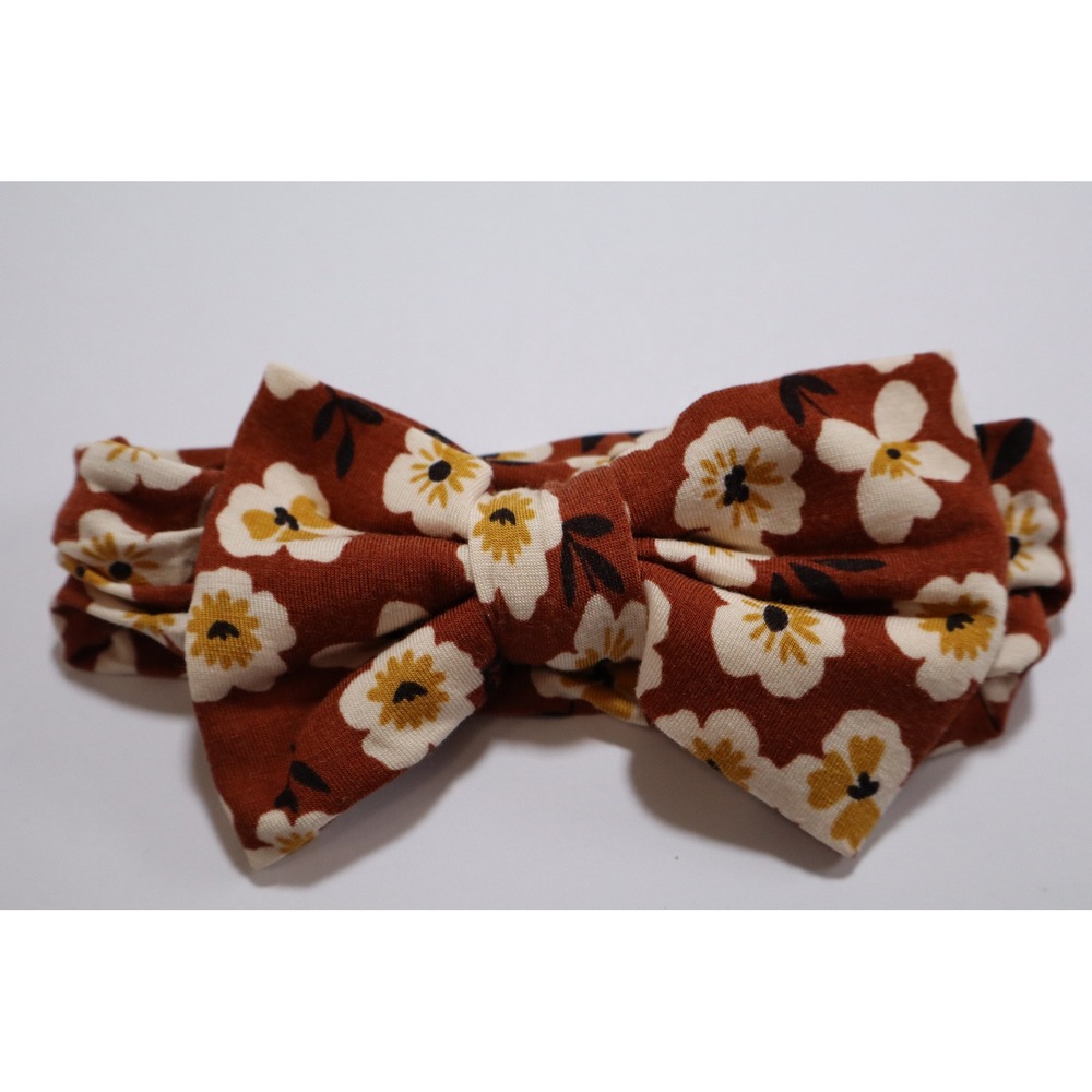 Little Sleepies Mocha Blossoms Bamboo Knotted Headband NB-3T